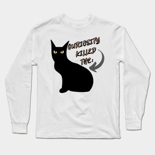 illustrated drawing of Montes Negro cat with phrase Long Sleeve T-Shirt